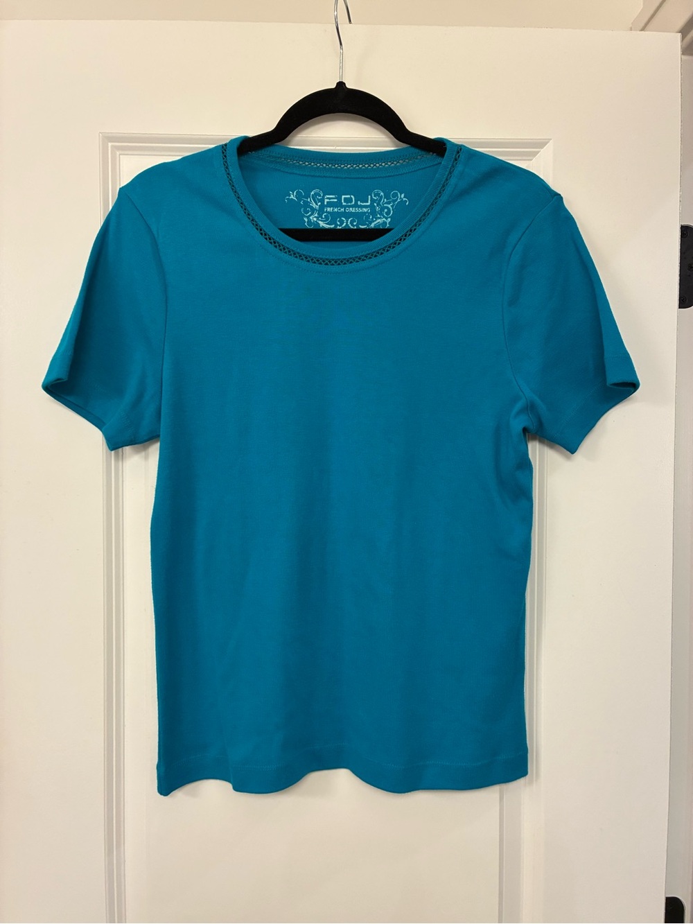 FDJ Short Sleeve Crewneck Tee in Teal Blue